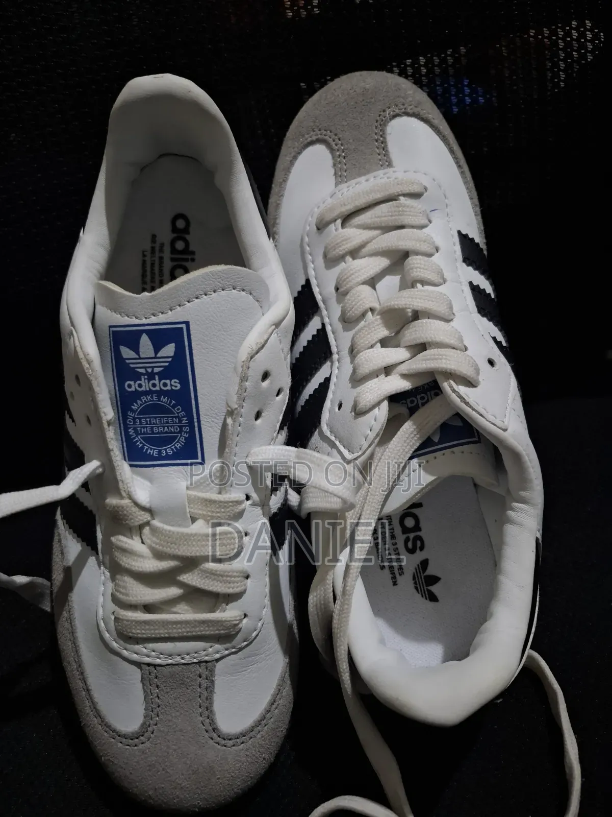 Adisas Samba Og White Upper Leather Three Strips Black Fashion Sneaker