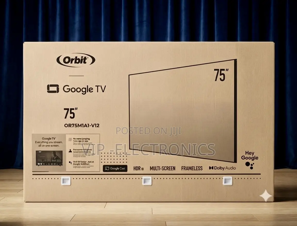 Orbit 75 Inch TV Google TV – Frameless Smart TV With HDR10 Dolby