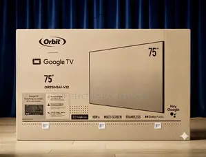 Orbit 75 Inch TV Google TV – Frameless Smart TV With HDR10 Dolby