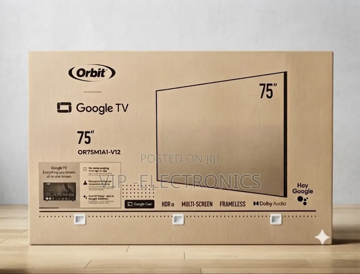 Orbit 75 Inch TV Google TV – Frameless Smart TV With HDR10 Dolby