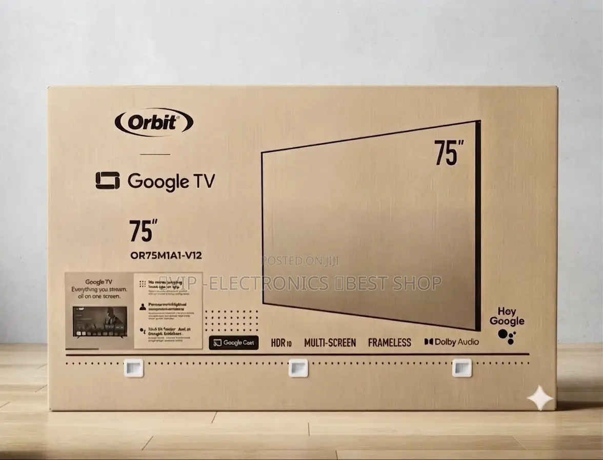 Orbit 75 Inch TV Google TV – Frameless Smart TV With HDR10 Dolby