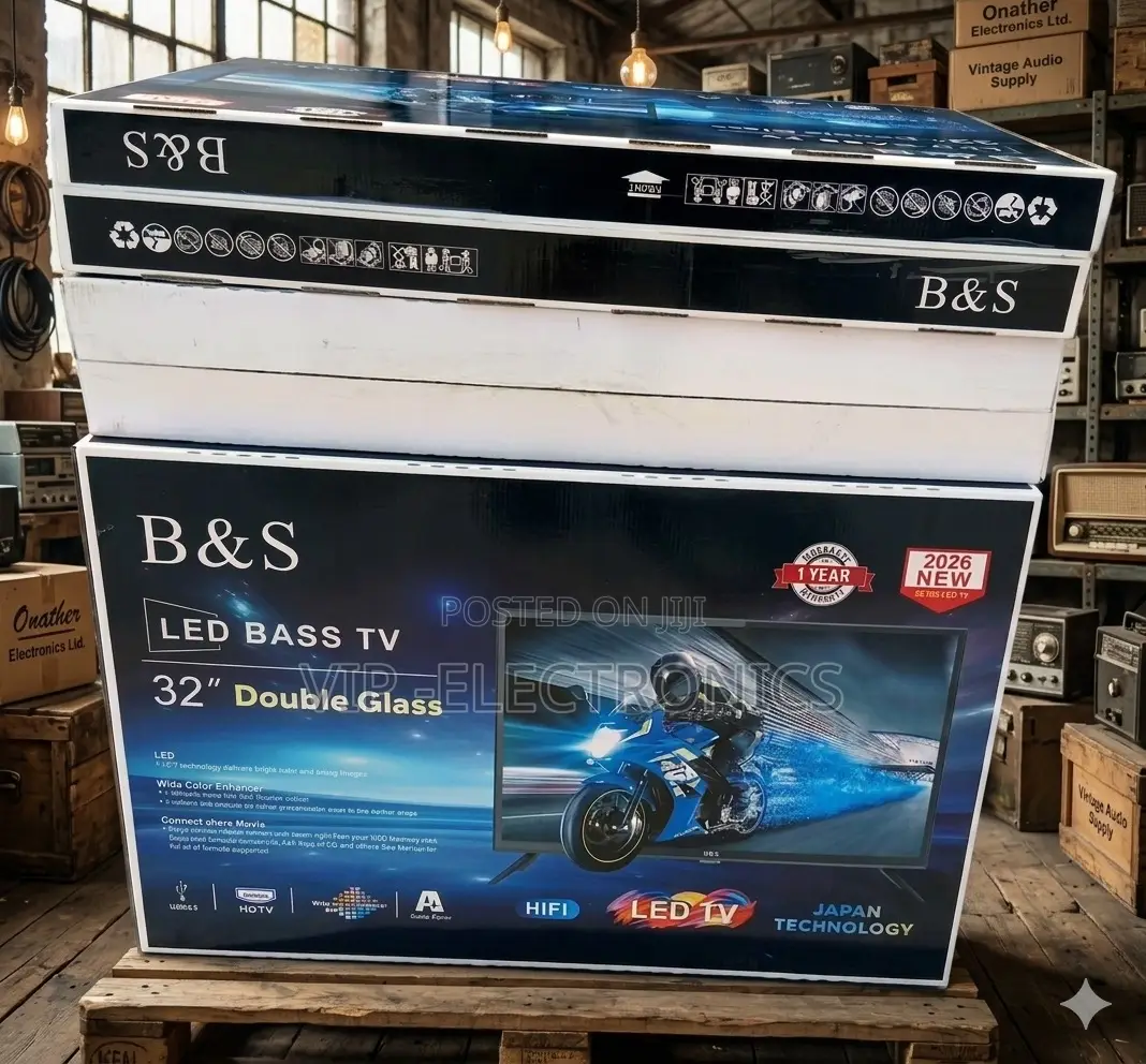 B S 32 Inch TV Double Glass LED Bass TV – High-Definition