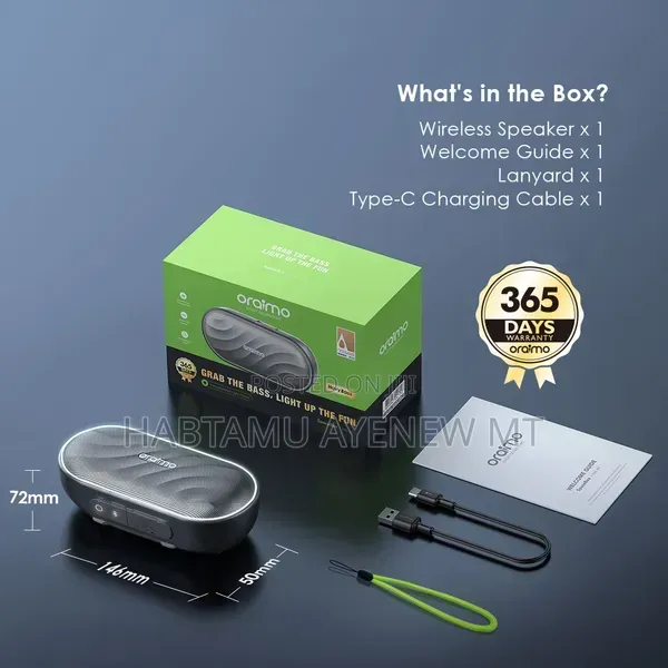 Oraimo High Quality and Bass Original Bt Speaker