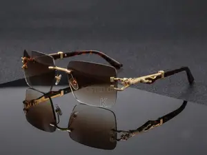 Luxury Gold Metal Square Sunglasses