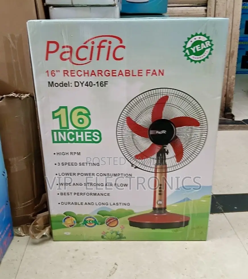 Pacific 16” Rechargeable Standing Fan
