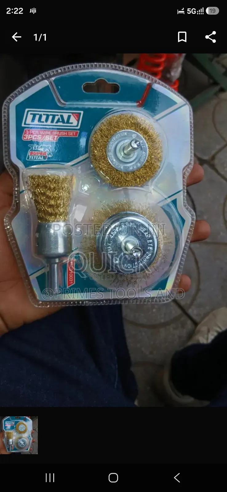 TOTAL 3PCS Brass Wire Brush Set 25mm