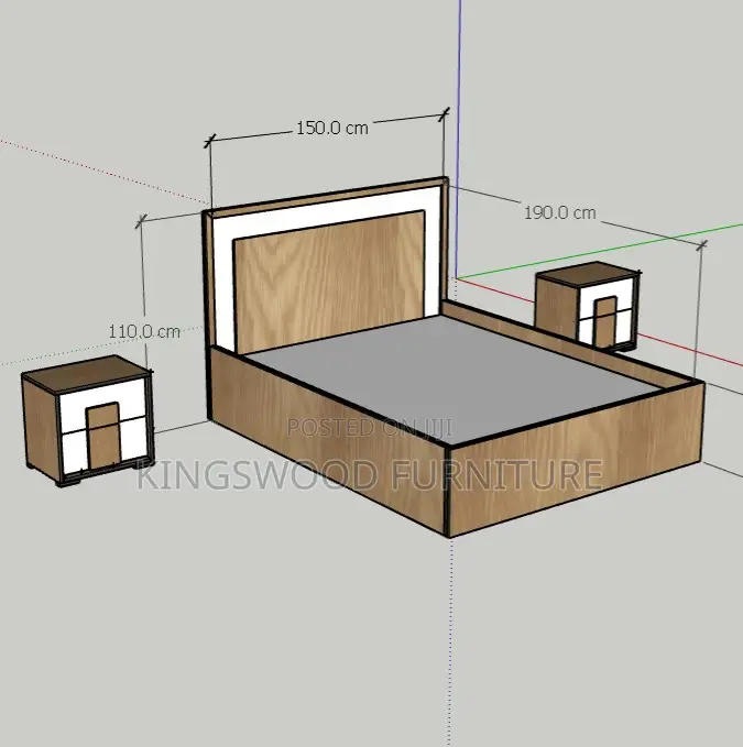 Bed With Two Night Stand P30 C1035