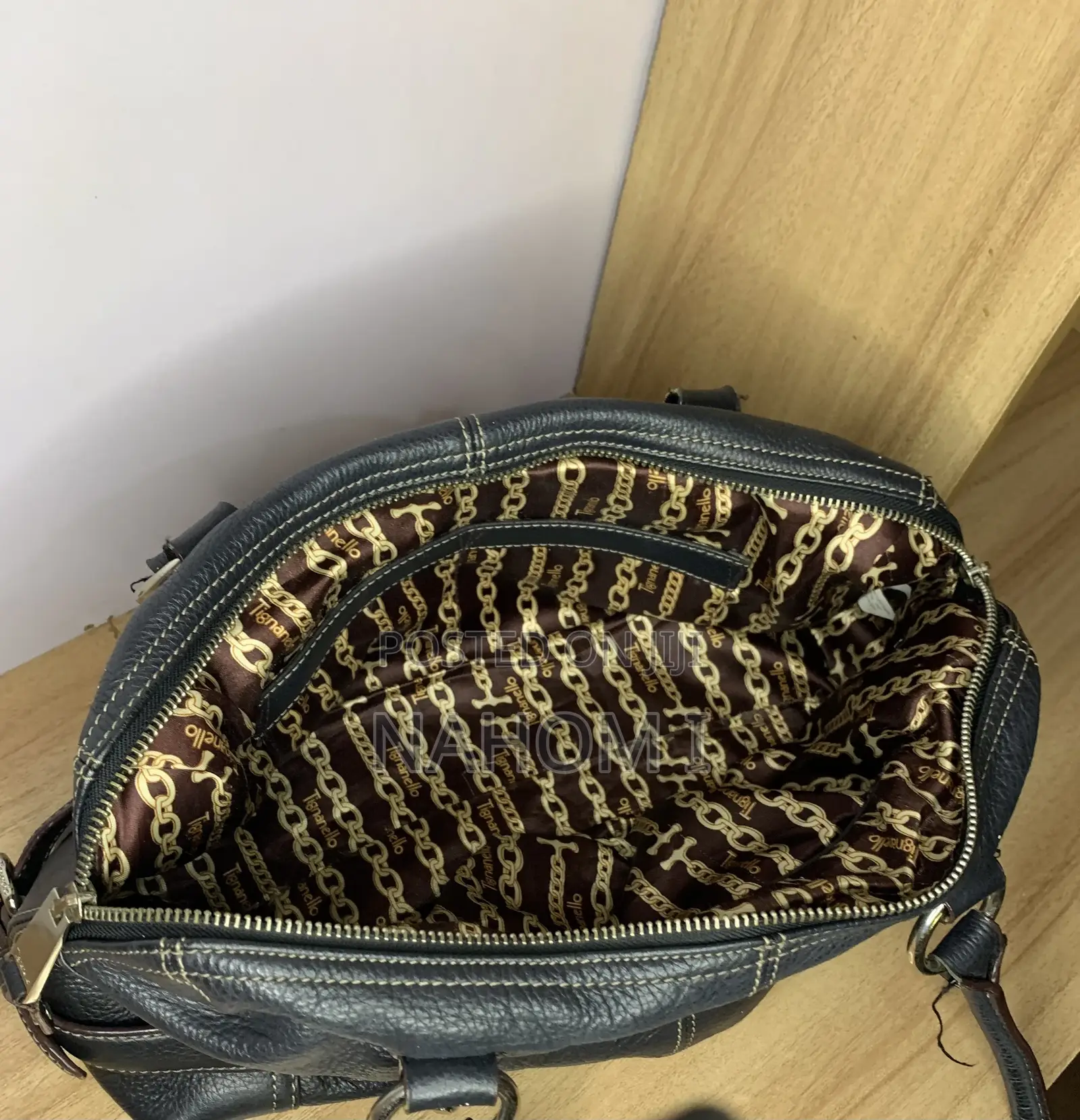Black Tignanello Leather Handbag