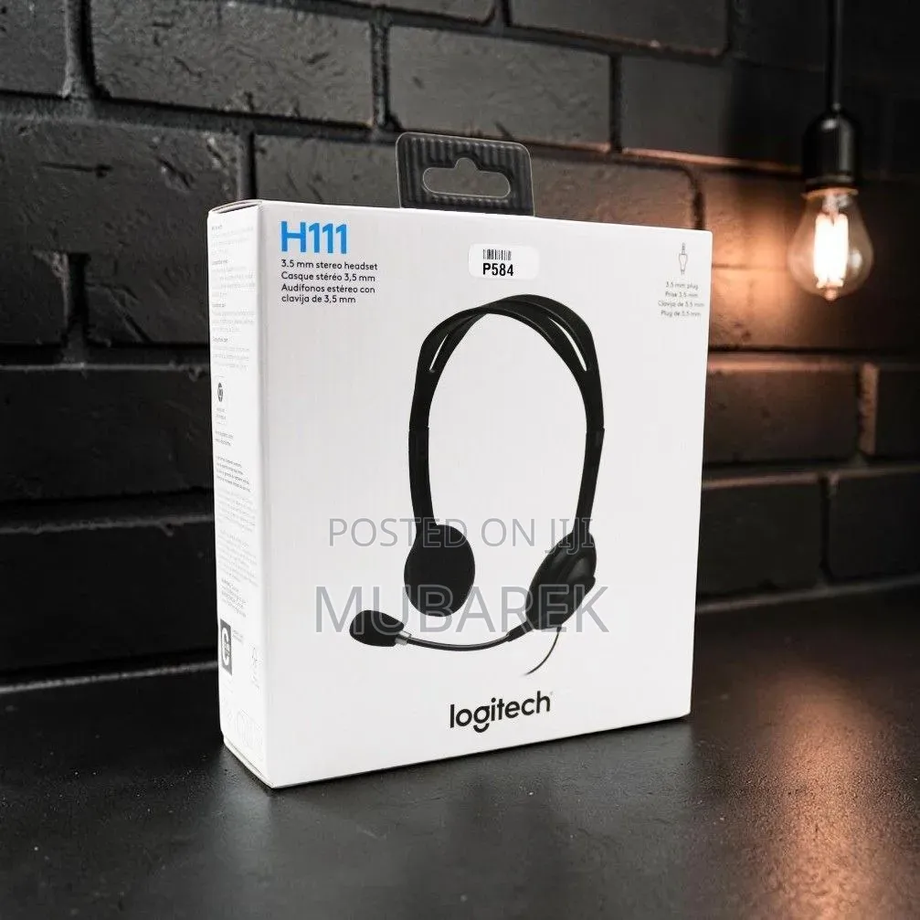 Logitech H111 3.5mm Stereo Headphones With Adjustable Microphone