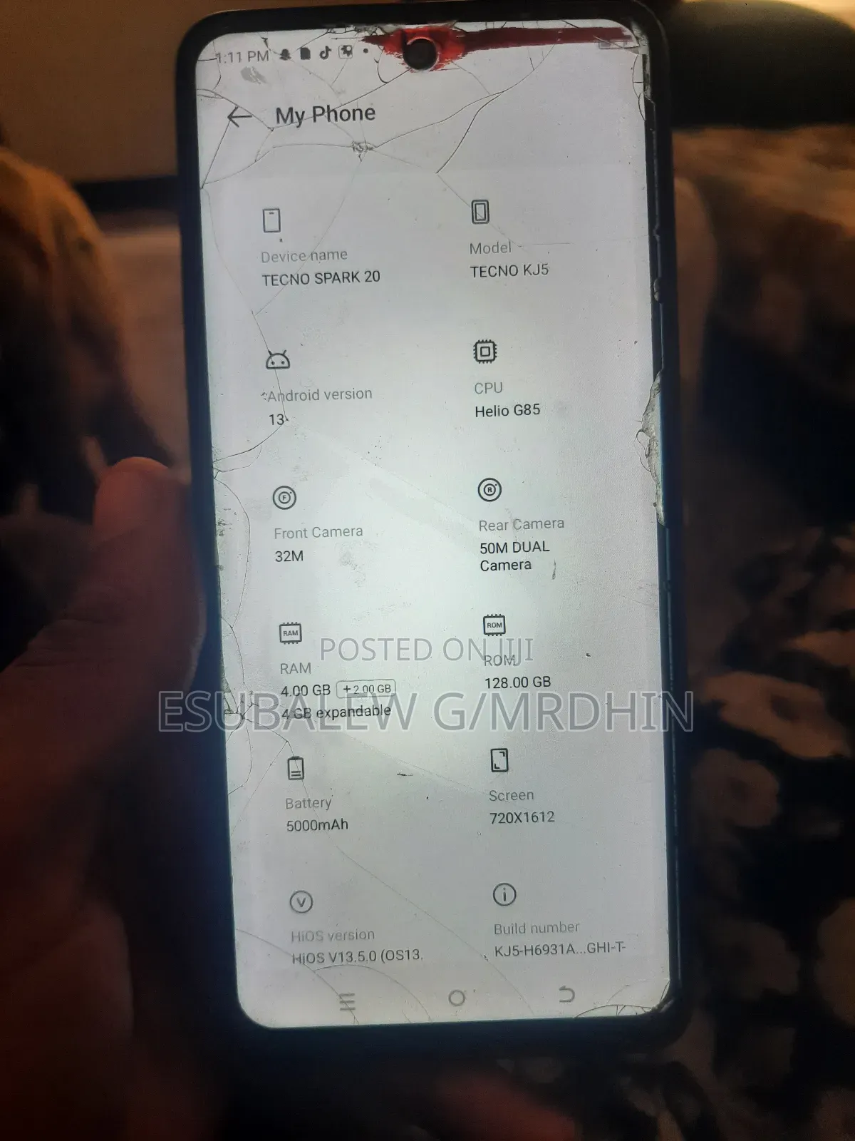 Tecno Spark 20 128 GB Blue