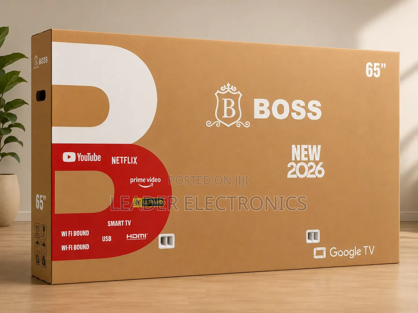 Boss TV 65" Smart Google TV UHD QLED TV – New 2026 Model