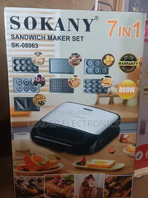 Sokany Sandwich Maker Set 7 in 1 – Grill, Toast, Waffle More in One
