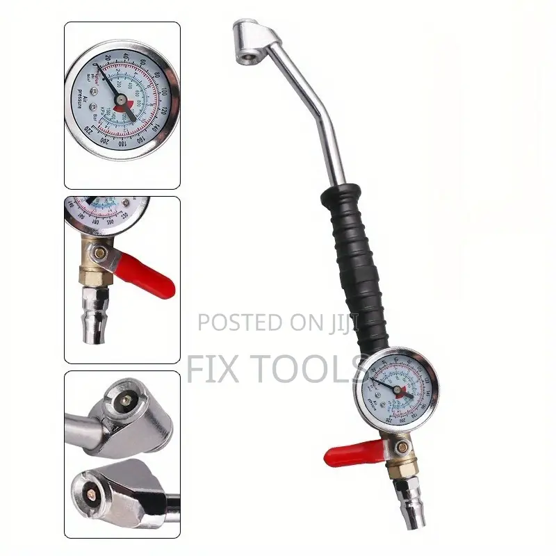 Tire Inflation Rod With Gauge