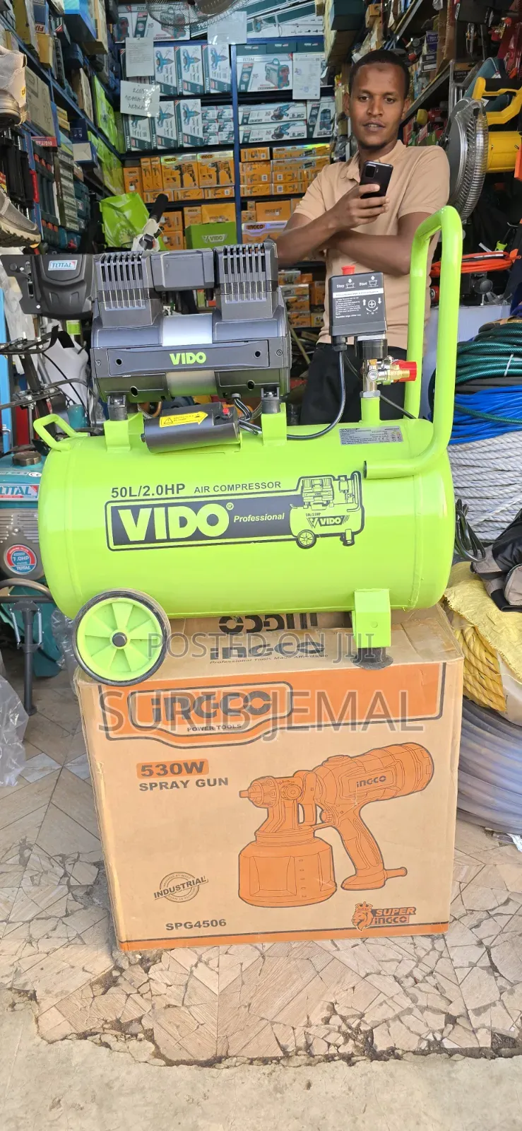 VIDO 50L Professional Air Compressor, a 2.0HP Oil-Free