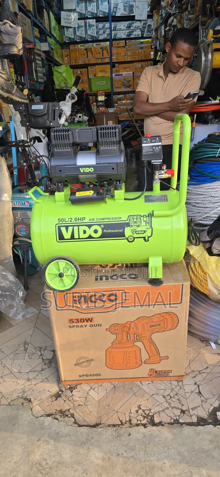 VIDO 50L Professional Air Compressor, a 2.0HP Oil-Free