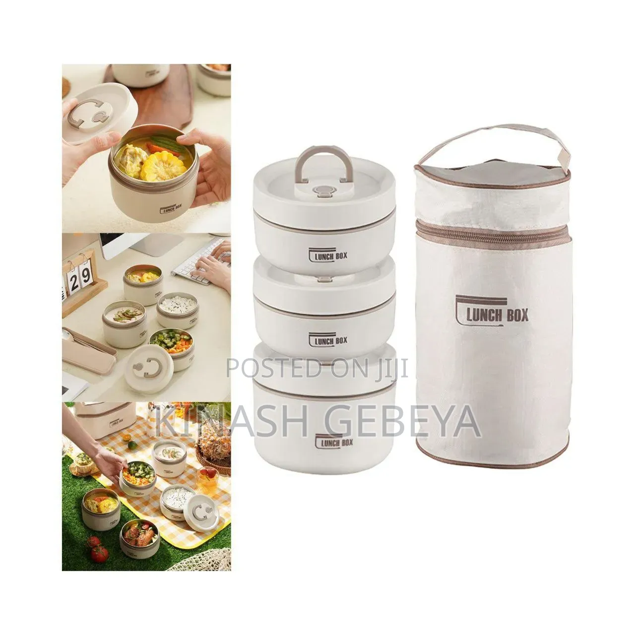 3pcs Portable Insulated Lunch Box