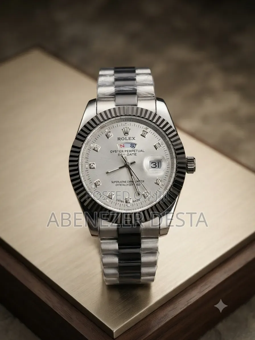 Rolex Day-Date Style Timepiece Featuring a Silver-Colored Dial