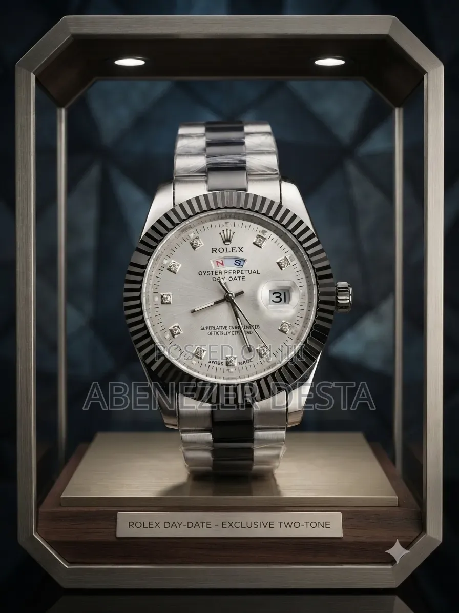 Rolex Day-Date Style Timepiece Featuring a Silver-Colored Dial