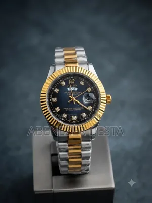Rolex Two-Tone Men's Watch Features a Diamond- Accented Black Dial