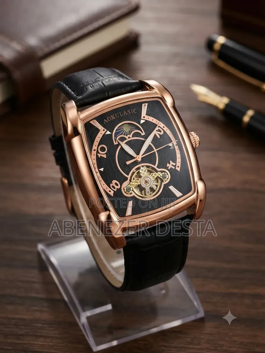 AOKULASIC Automatic Mechanical Watch Distinctive Tonneau-Shaped