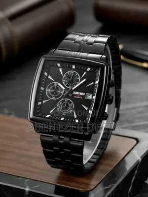 SKMEI 2434 Men's Watch Features a Black Chronograph Dial and Matching