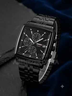 SKMEI 2434 Men's Watch Features a Black Chronograph Dial and Matching