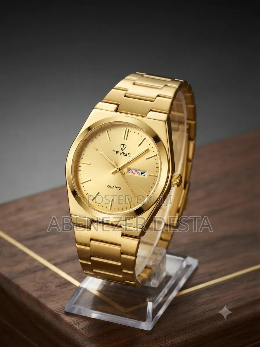 Similar Gold-Tone Watch Day-Date Calendar Complication Quartz Movement