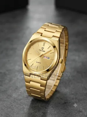 Similar Gold-Tone Watch Day-Date Calendar Complication Quartz Movement