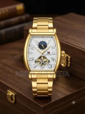 Aokulasic Mfn's Automatic Watch Features Gold-Tone Stainless Steel