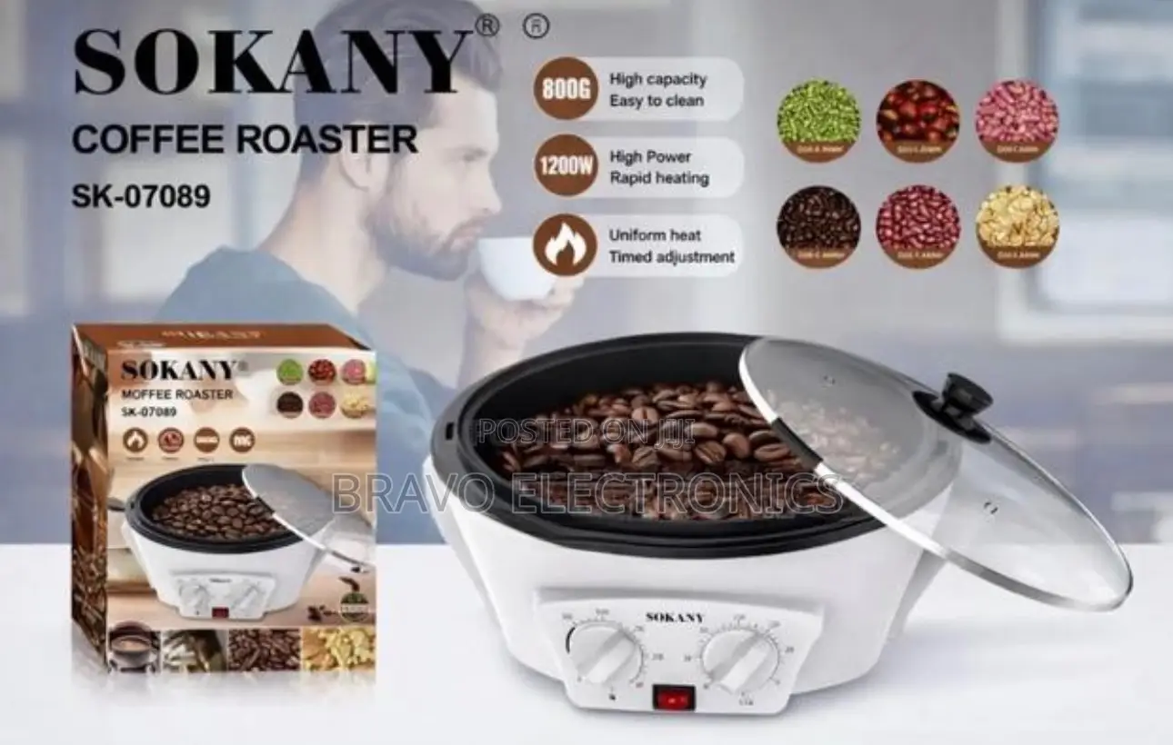SOKANY Coffee Roaster | 800g Capacity | Timer Temperature Control