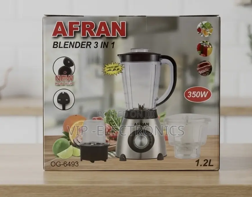 AFRAN Blender and Grinder 3-in-1 (Model OG-6493) - 350W, 1.2L
