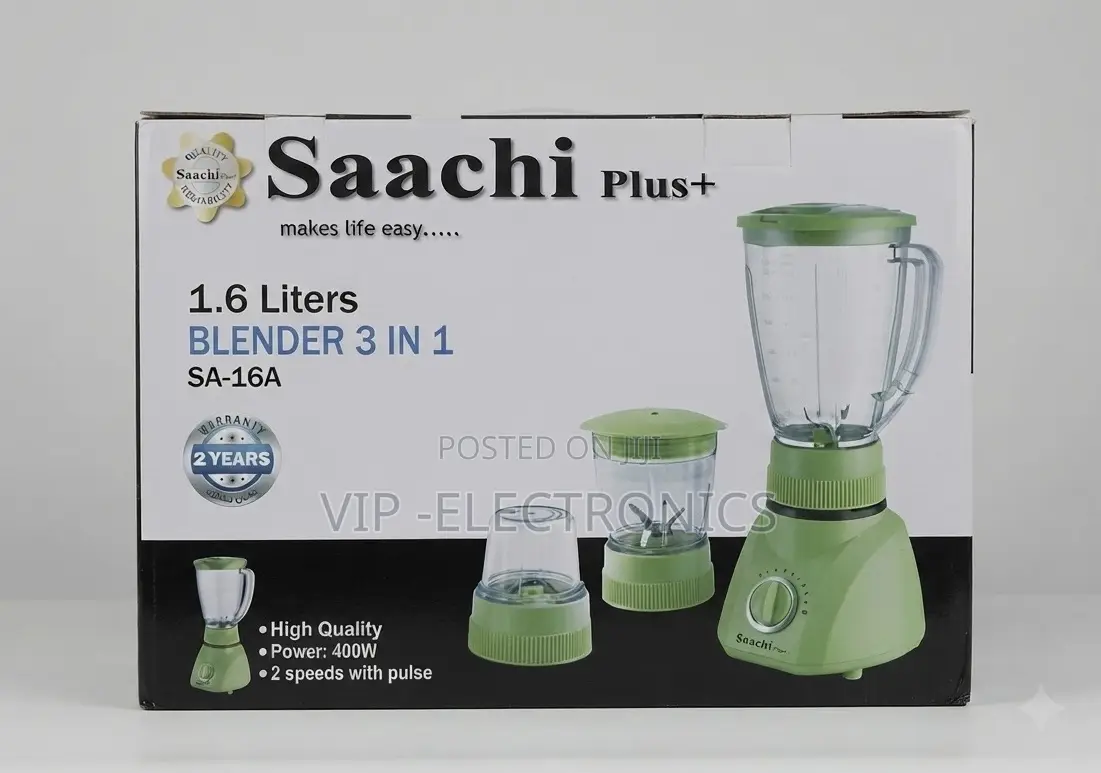 Saachi Plus+ Blender 3-in-1 1.6L– 400W Kitchen Blender