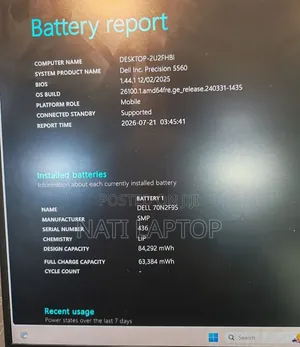 New Laptop Dell Precision 5560 16GB Intel Core i7 SSD 512GB