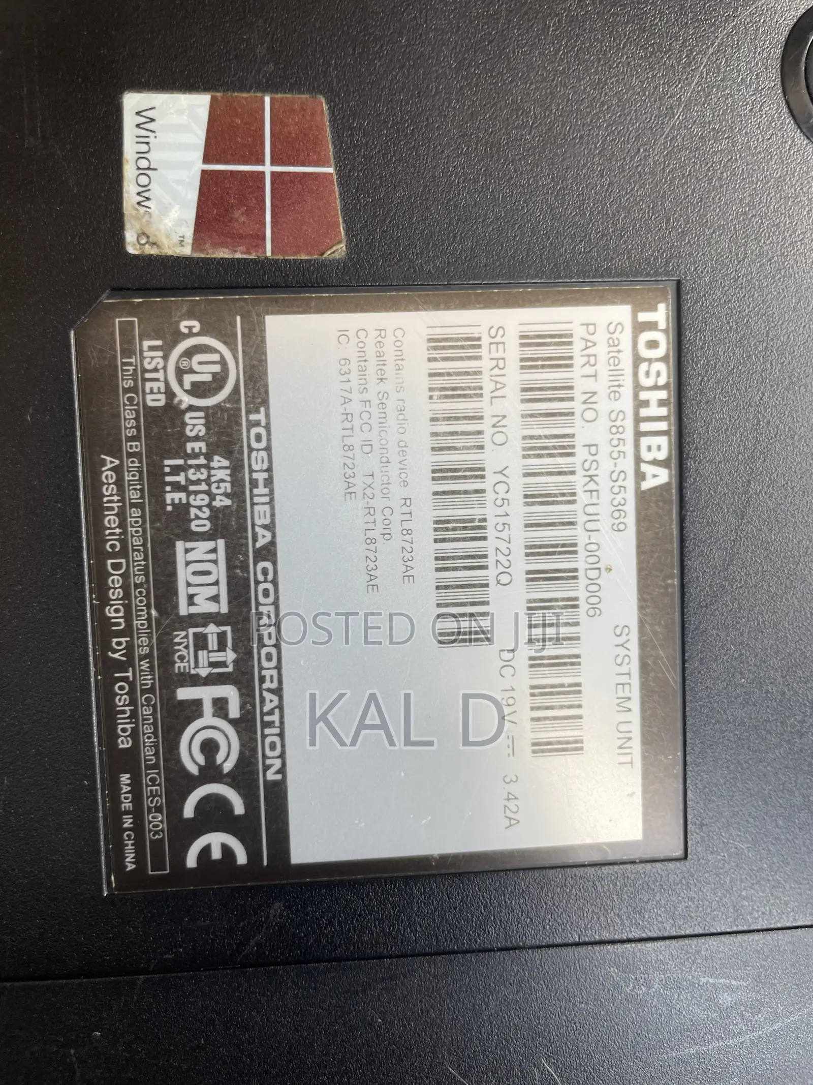 Laptop Toshiba Satellite C855 4GB Intel Core 5 HDD+SSD 500GB