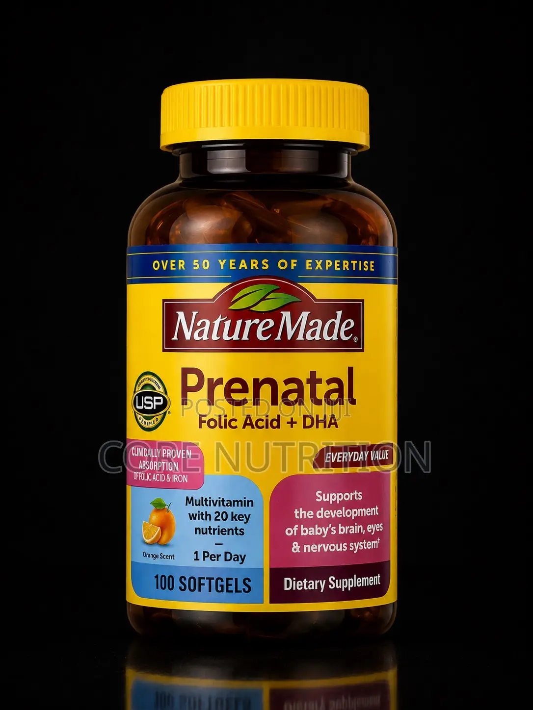 Nature Made Prenatal Folic Acid + DHA , 100 Softgels