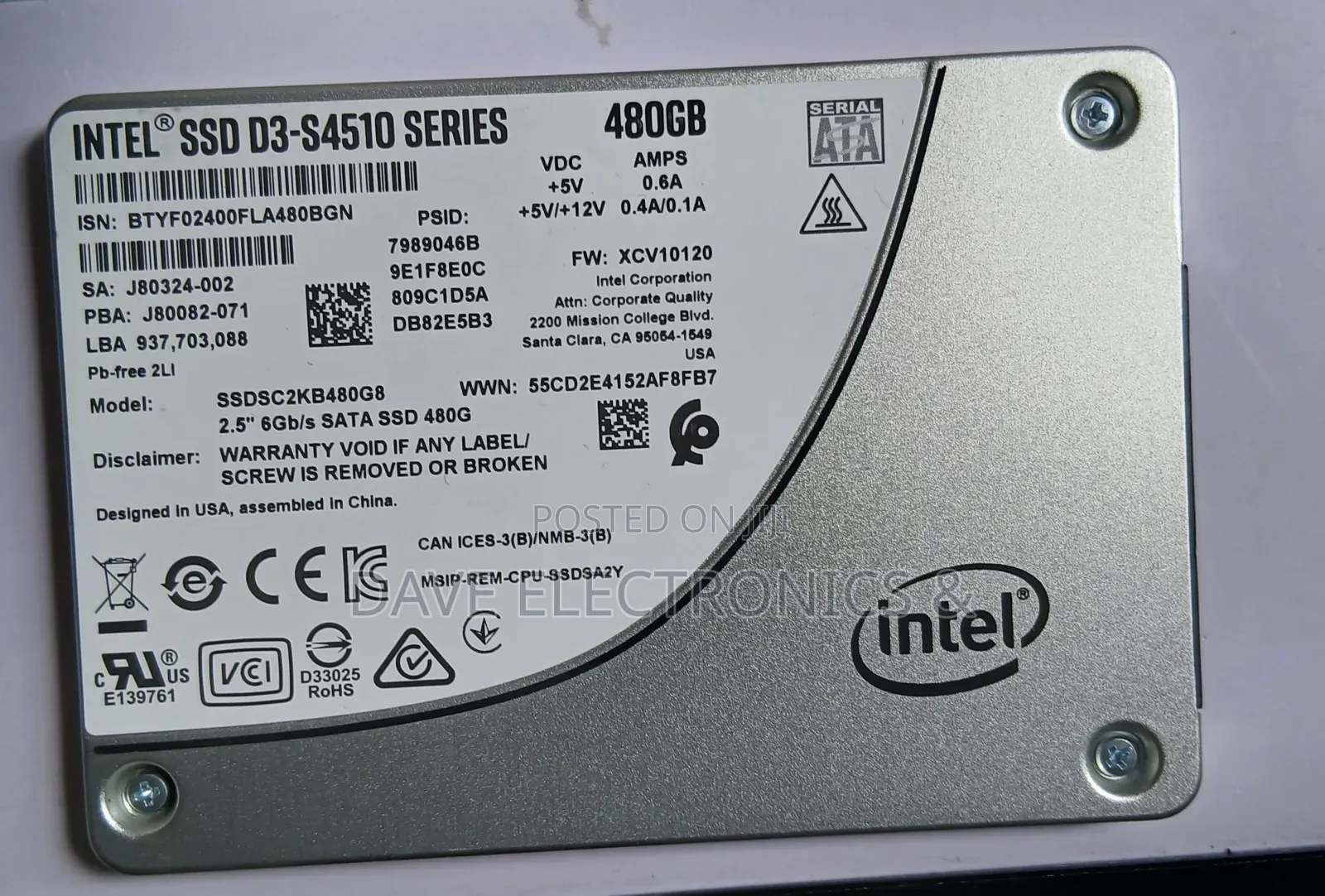 Intel 480gb SSD