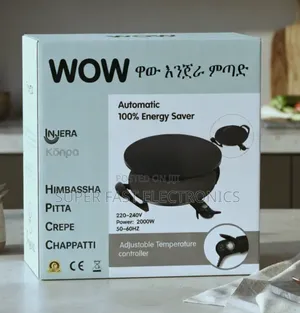 WOW Electric Injera Mitad Maker (2000W) – Non-Stick Automatic