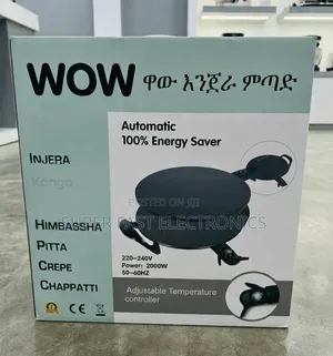 WOW Electric Injera Mitad Maker (2000W) – Non-Stick Automatic