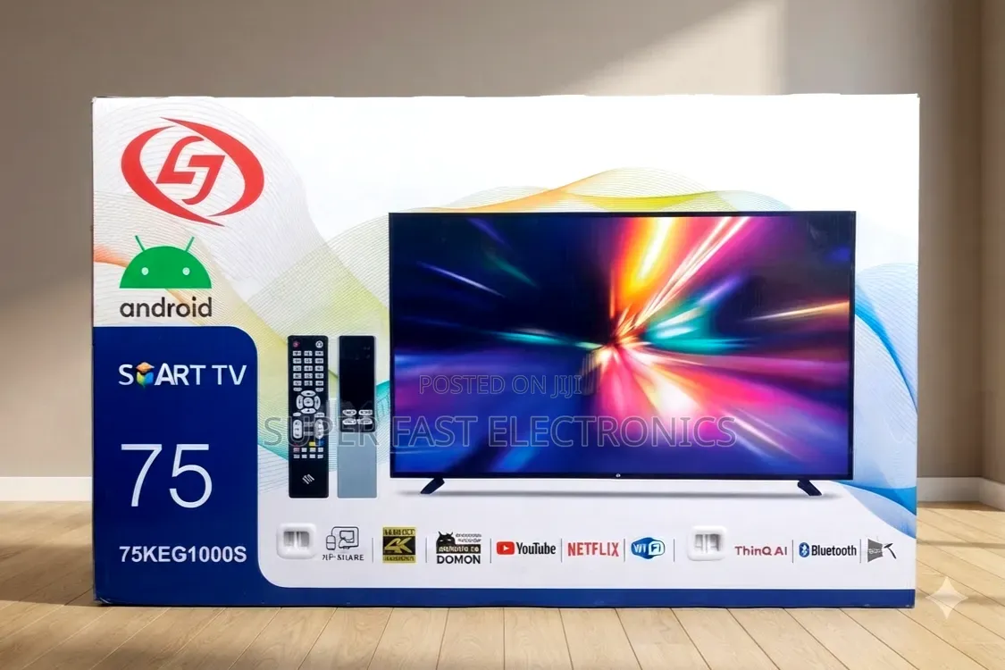 LJ 75 Inch TV UHD Smart Android TV –AAndroi Glass