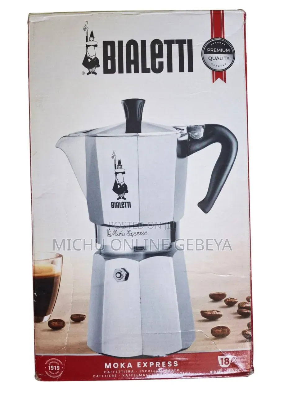 Bialetti - Moka Express ለስራ የሚሆን 18 ሲኒ የጣልያን የቡና ማፍያ/ Free Delivery