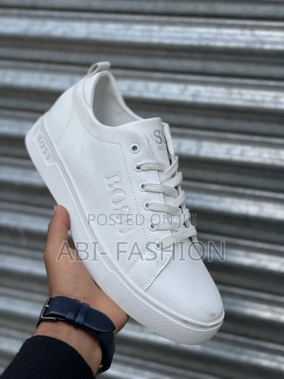 Hugo Boss Mens Flat #Color White