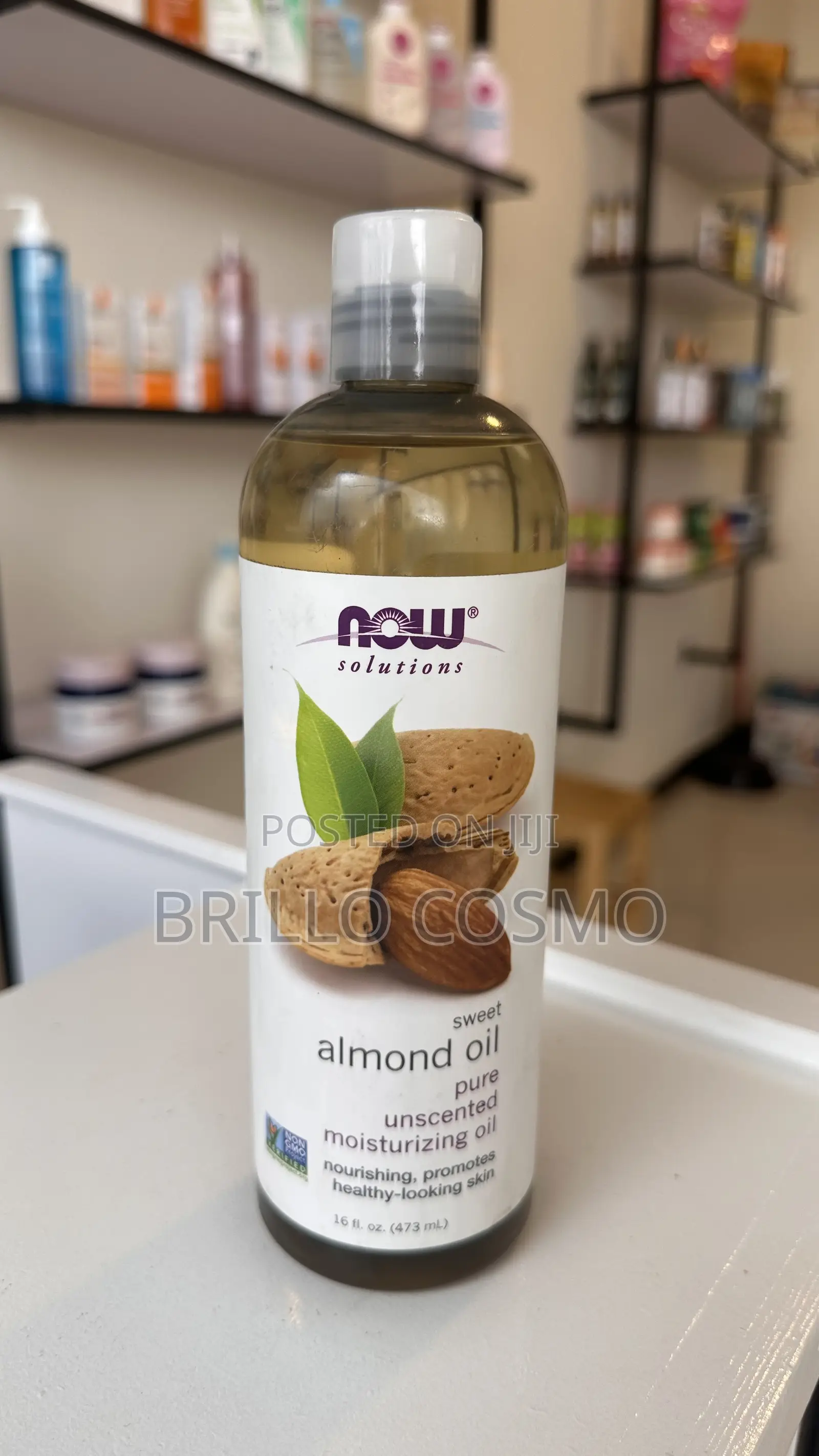 Now Sweet Almond Oil Pure Unscented Moisturizing Oil 473 ML From USA