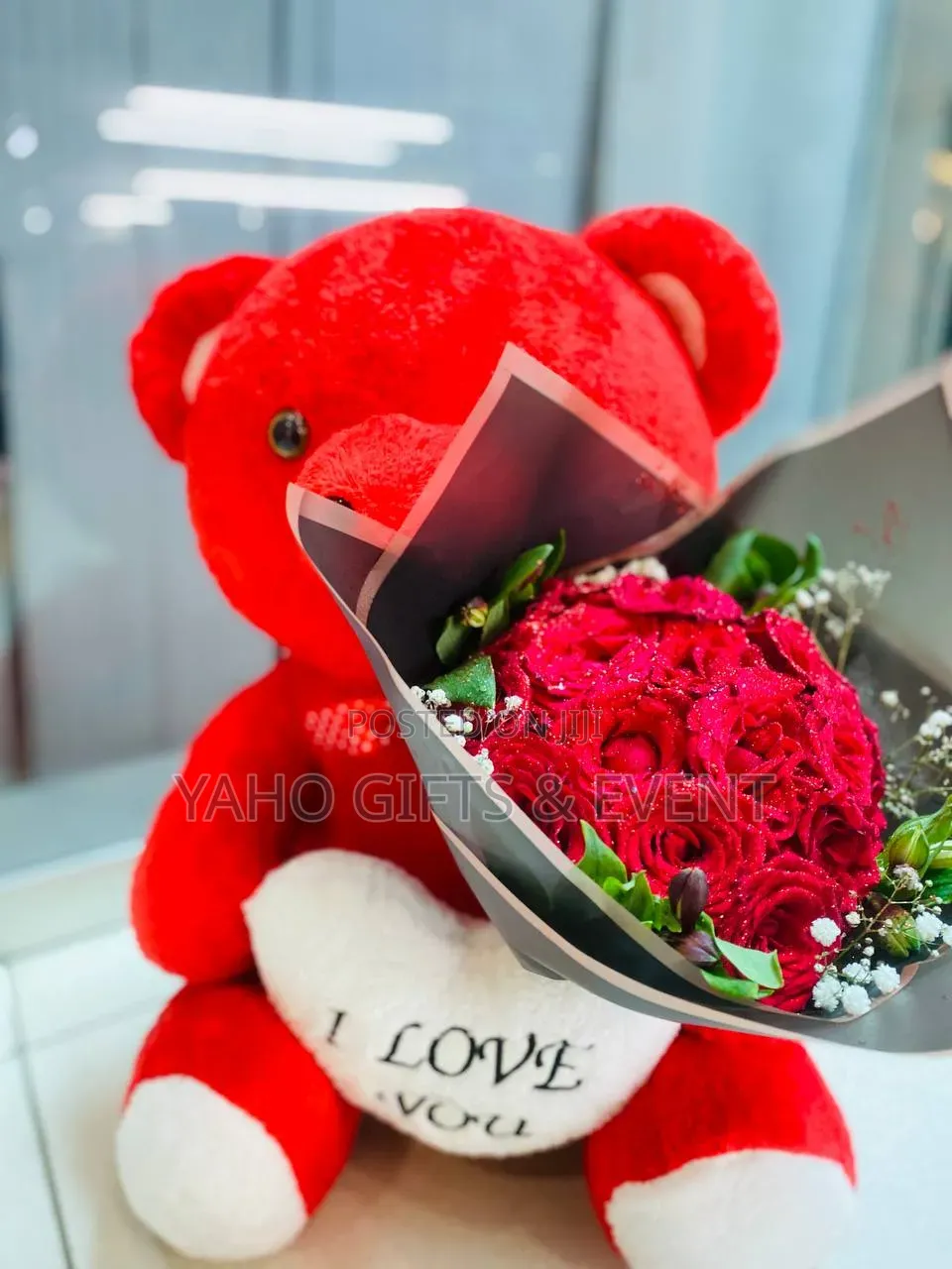 Teddy With Bouquet