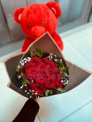 Teddy With Bouquet