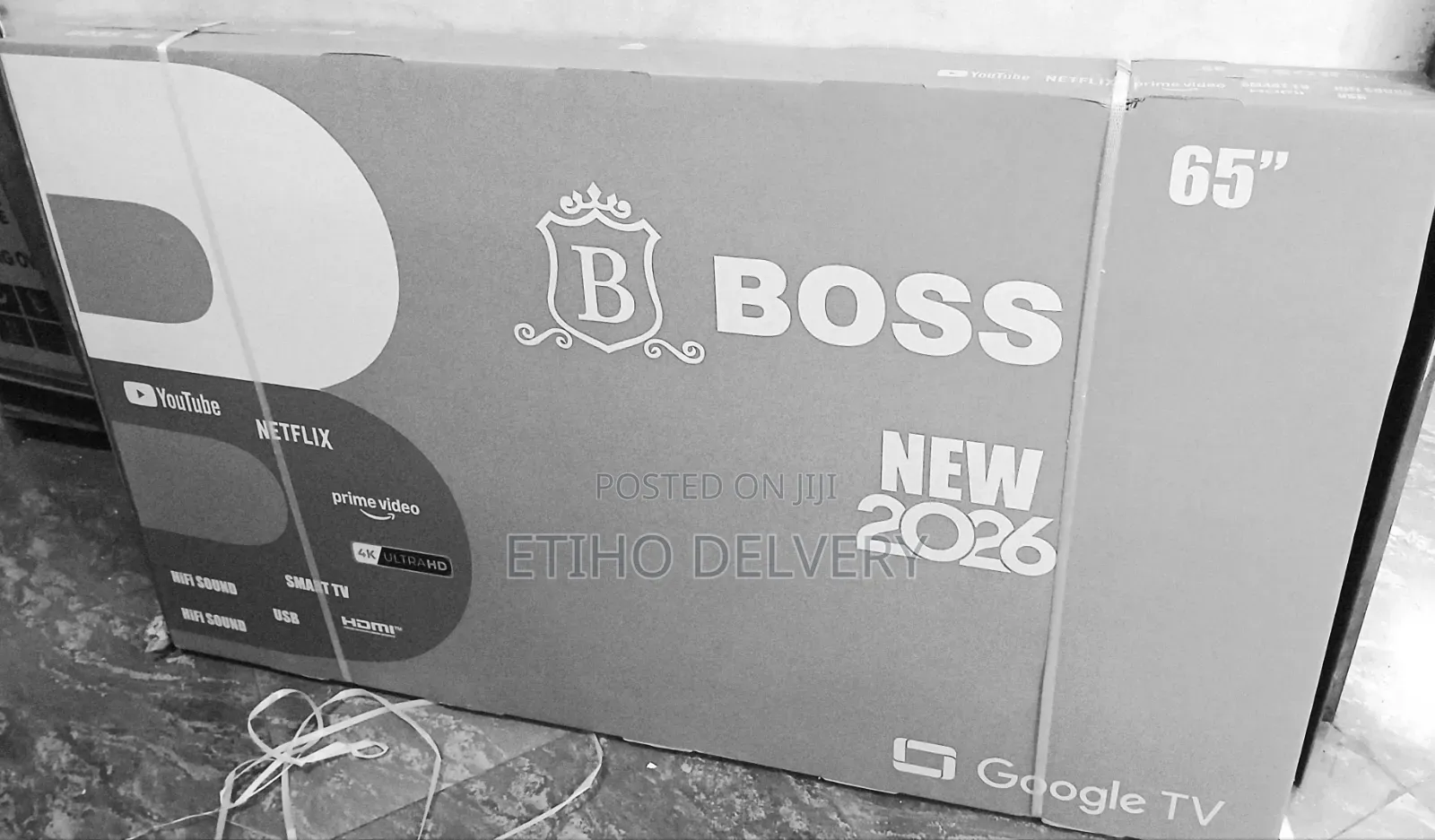 ￼ +3 This Is a 65-Inch Boss Brand Smart Google TV Featured in a Brow
