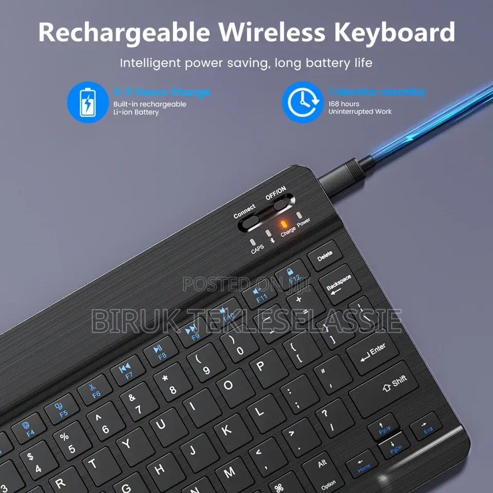 Bluetooth Keyboard and Mouse Set Rechargeable Black Color
