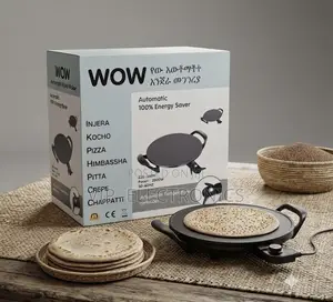 WOW Electric Mitad / Injera Maker – 2000W Automatic Non-Stick Griddle