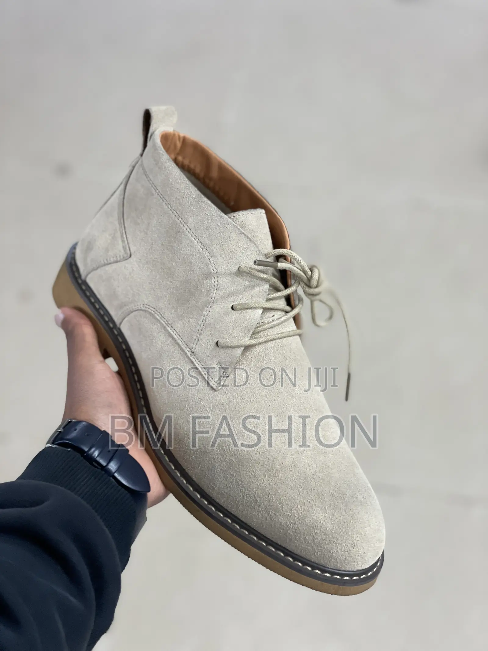 Khaki Color Mens Lace-Up Chelsea Boots