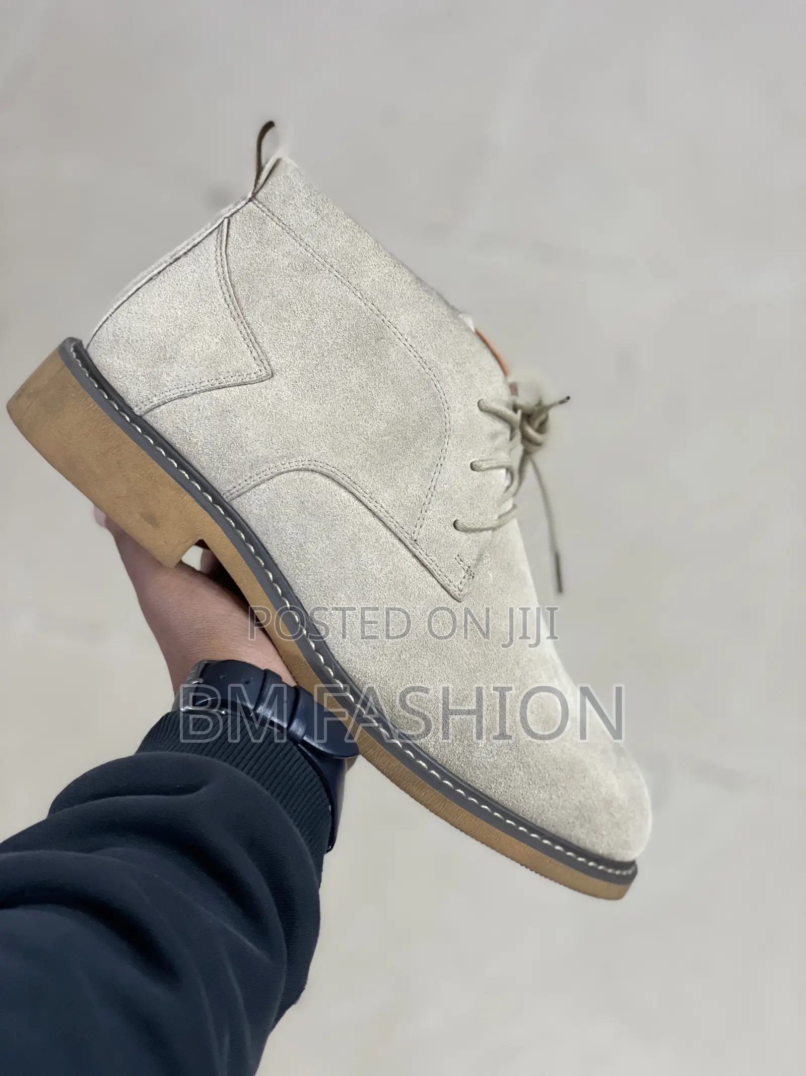 Khaki Color Mens Lace-Up Chelsea Boots
