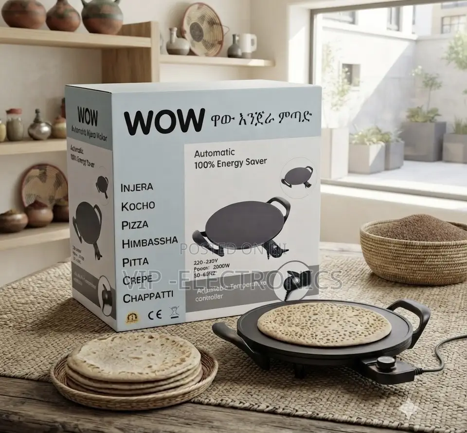 WOW Injera Maker End Enjera Metad– 2000W Automatic Non-Stick Griddle